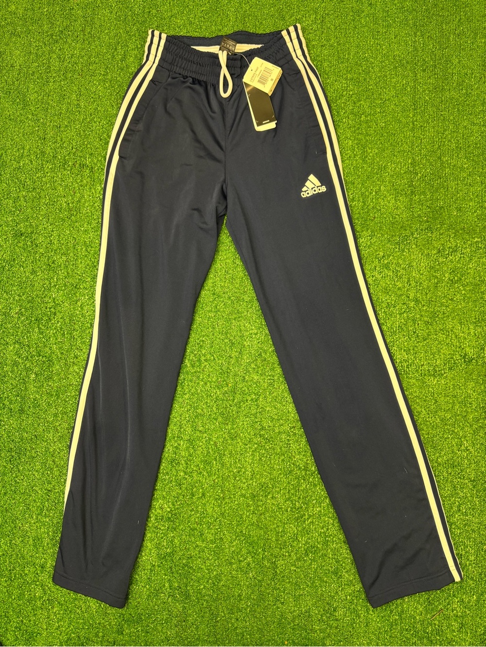 Adidas Essentials Men's 3-Stripes Tricot Track Pants Navy Blue/White  Size Small